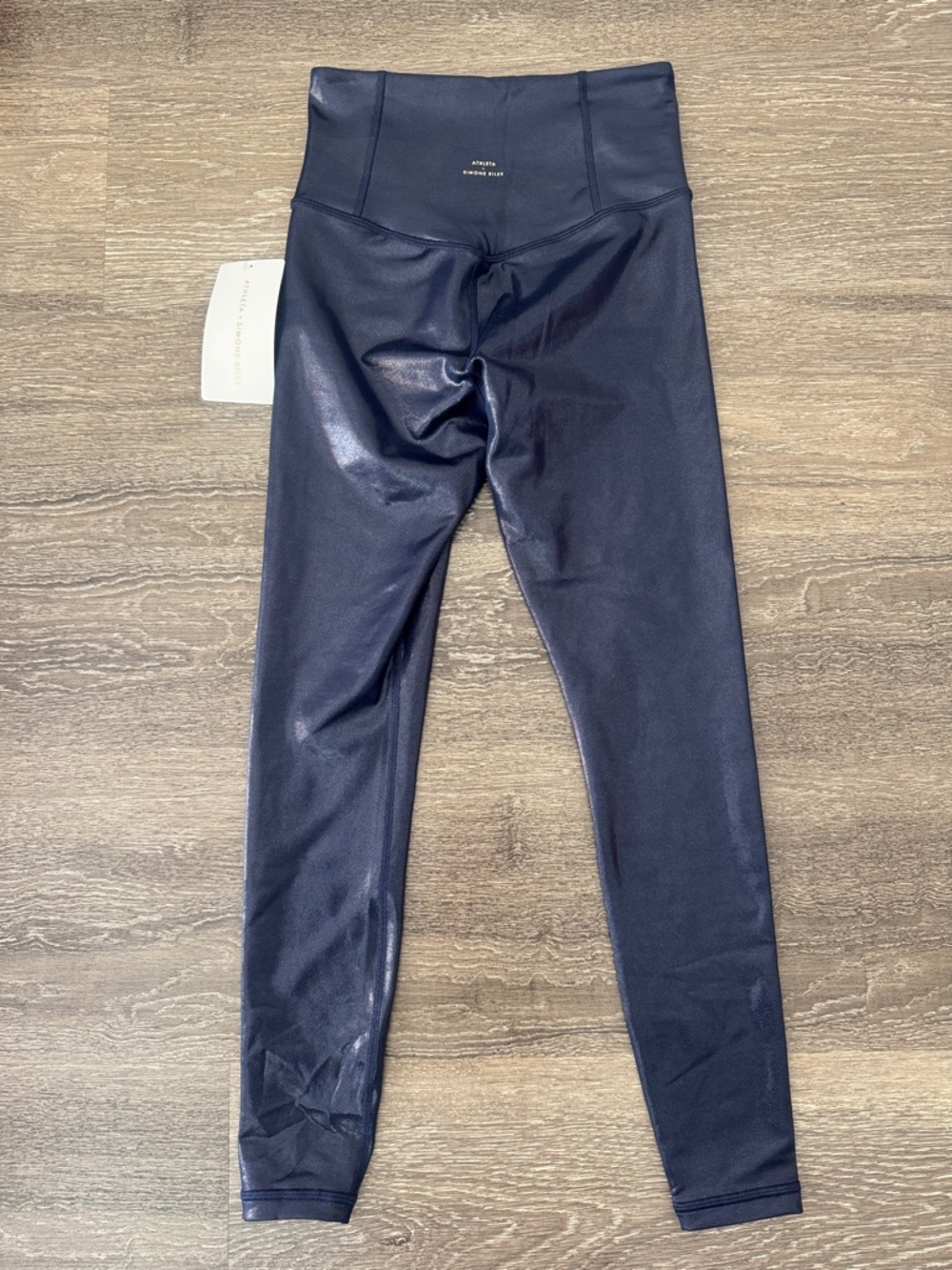 Athleta x Simone Biles Elation Shine Tight 7/8 Leggings NWT Size XS Blue Gym